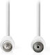 Nedis Antenna Cable Coax male - Coax female White 10m (CSGL40000WT100) 1pcs
