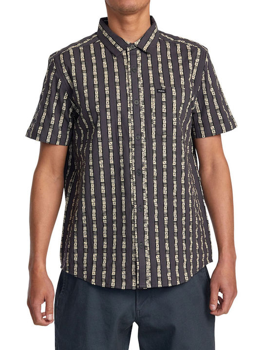 RVCA Men's Shirt Short Sleeve Black