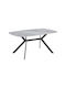 202 Table Dining Room Wooden with Metal Frame Grey 130x80x75cm