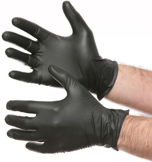 Active Gear Γάντια Νιτριλίου Χωρίς Πούδρα σε Μαύρο Χρώμα 50τμχ