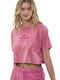 Authentic Γυναικείο Oversized Crop T-shirt Ροζ