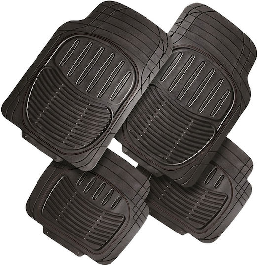 Kaver Set of Front and Rear Mats 4pcs Black