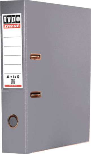 Typotrust Класьор 8/32 за Хартия A4 с 2 Rings Пръстени Сив 1бр