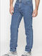 Men's Jeans Pants Elastic Regular Straight Fit Blue