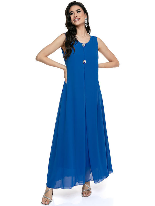 RichgirlBoudoir Καλοκαιρινό Maxi Σεμιζιέ Φόρεμα Μπλε