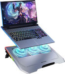 Mozos Cooling Pad for Laptop up to 17.3" with 3 Fans and Lighting Silver (LS6-RGB)