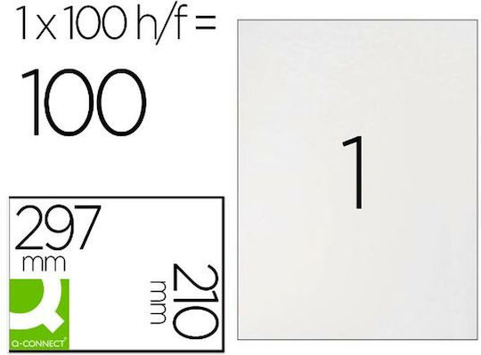 Q-Connect Self-Adhesive Rectangular A4 Labels 210x297mm