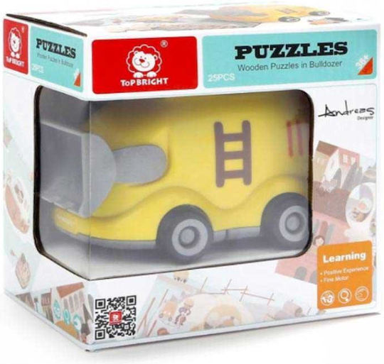 Ξύλινο Παιδικό Puzzle Σφηνώματα Bright Όχημα Φαγάνα για 3+ Ετών 25pcs Top Bright