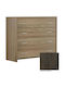 Wooden Chest of Drawers Dark Oak 86x40x78cm