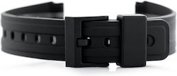 Brățară de ceas din cauciuc Model 6 Negru 18mm Brățară de ceas din cauciuc Model 6 Negru 18mm