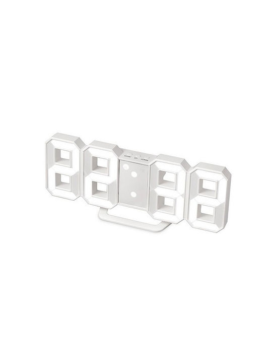 Balvi Επιτραπέζιο Ψηφιακό Ρολόι με Ξυπνητήρι Λευκό 26441