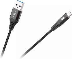Rebel RB-6000-200-B Regular USB 2.0 σε micro USB 2m Μαύρο