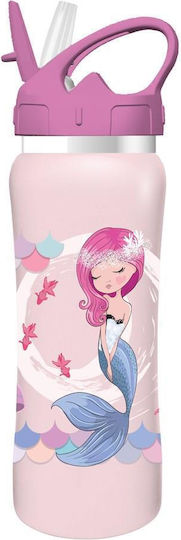 Must Team Kids Water Bottle Aluminium with Straw Mermaid Vibes 500ml