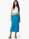 High-waisted Midi Skirt Envelope Blue