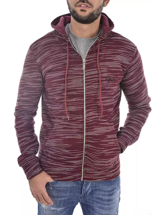 Goldenim Men's Sweatshirt Jacket with Hood Bordeau