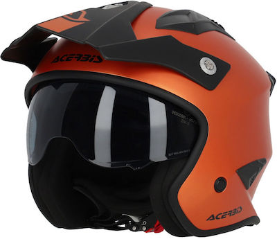 Acerbis Aria Metallic Red Cască de motocicletă Jet ECE 22.06 1200gr cu vizor solar