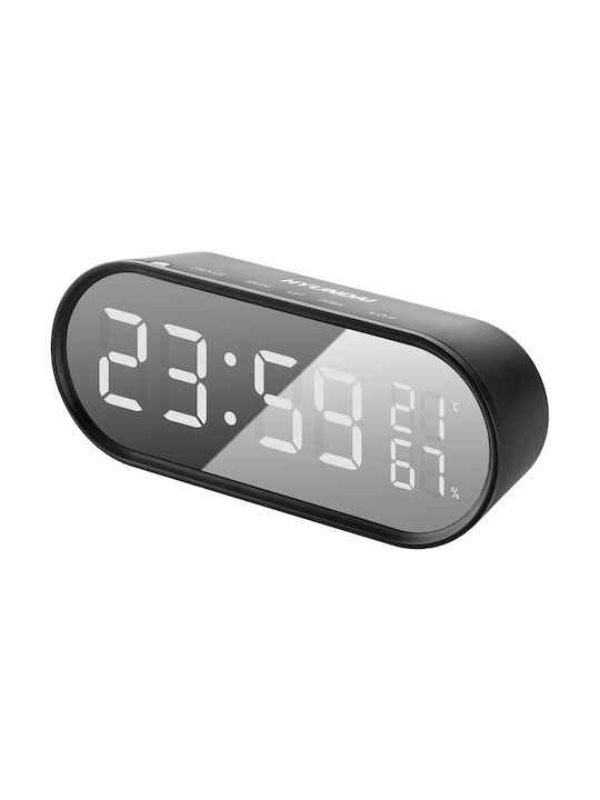 Hyundai Tabletop Digital Clock with Alarm Black