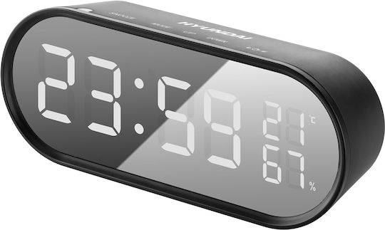 Hyundai Ac331b Tabletop Digital Clock with Alarm Black