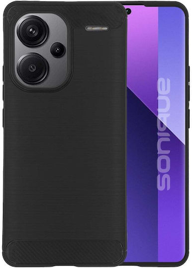 Silicone Case Sonique Carbon Brushed Xiaomi Redmi Note 13 Pro Plus 5g Black Sonique Black Redmi Note 13 Pro Plus 5g Back Covers