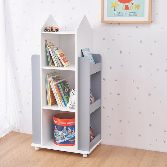 Bücherregal Boden Weiß 53.5x40x120cm