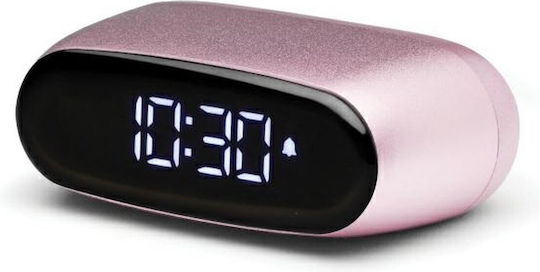 Lexon Minut Mini Tischuhr Digital LCD Kunststoff mit Wecker Rosa