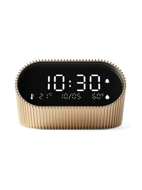 Lexon Ray Clock Tisch-Digitaluhr mit Wecker Gold LR155VG3