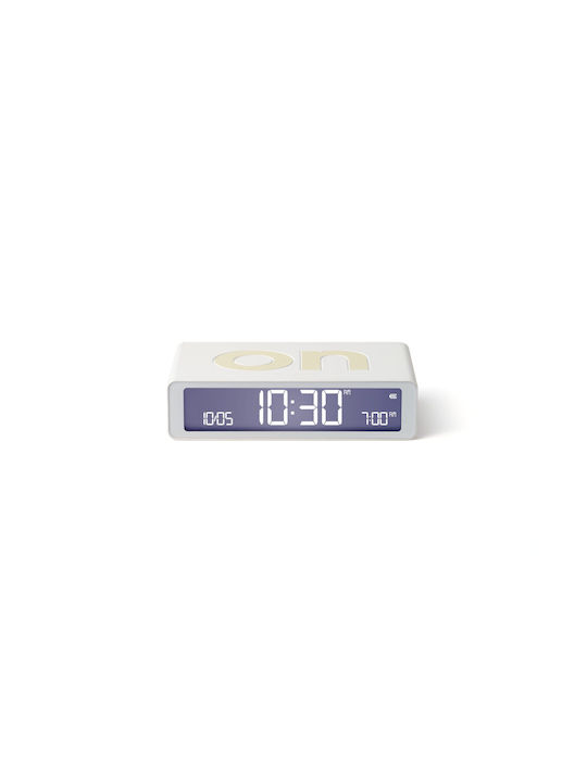 Lexon Flip Classic Tabletop Digital Clock with Alarm White