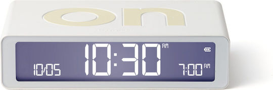 Lexon Flip Classic Tisch-Digitaluhr mit Wecker Weiß