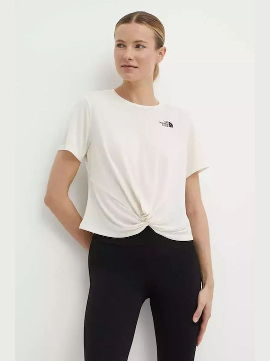 The North Face Damen Sportliches Crop Top Kurzärmelig Weiß