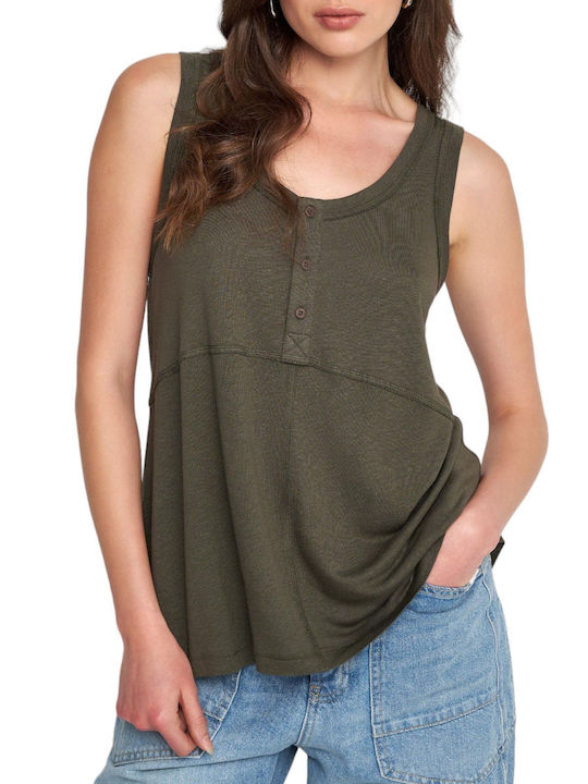 Attrattivo Women's Blouse Sleeveless Khaki