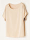 Cuca Damen Bluse Satin Beige