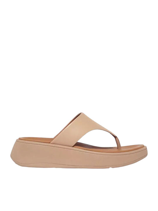Fitflop Δερμάτινα Γυναικεία Σανδάλια Μπεζ