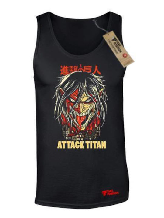 Tricou fără mâneci pentru bărbați, desen animat Takeposition Anime Attack On Titan, negru 330-1006b-02