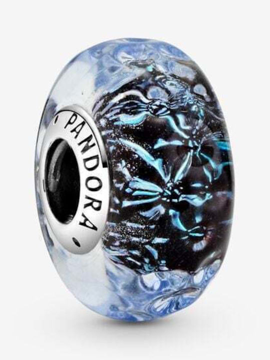 Pandora Wavy Murano Glass Ocean Charm in Silver