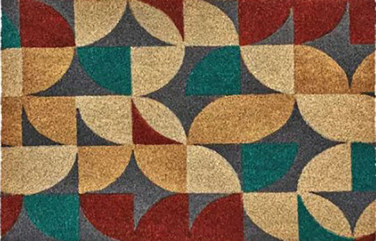 Etoile Covor de Intrare din Cocos cu Suport Antiderapant Multicolor 43x73buc