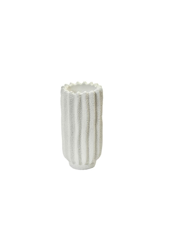 Espiel Decorative Vase White 9.5x9.5x20cm