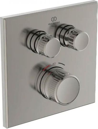 Ideal Standard Ceratherm Navigo Μίκτης Μπαταρίας Εντοιχισμού για Ντουζιέρα 2 Εξόδων Ασημί