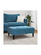 Stool Footstool Upholstered with Velvet Blue 77x55x31cm