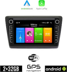 Kirosiwa Car-Audiosystem für Skoda Schnell 2014 (Bluetooth/USB/WiFi/GPS/Apple-Carplay/Android-Auto) mit Touchscreen 8"