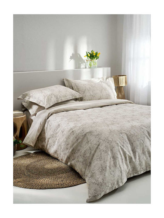 Vesta Home Torino-2 Bed Sheets Super-Double 240x270cm Beige Set 4 Pieces