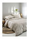 Vesta Home Torino-2 Bed Sheets Super-Double 240x270cm Beige Set 4 Pieces