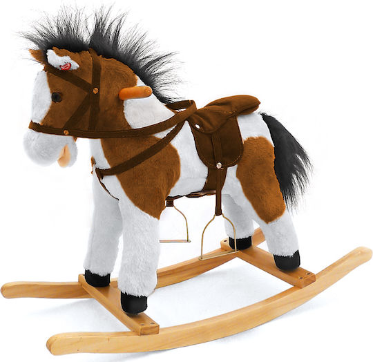 Milly Mally Fabric Rocking Toy Horse with Sounds with Max Load Capacity 30kg Brown