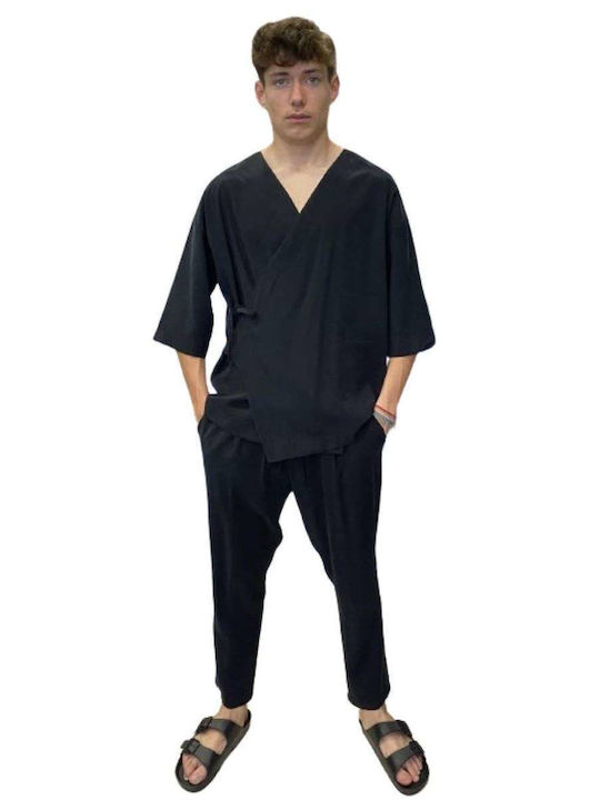 Cupro Herrenhosen Schwarz