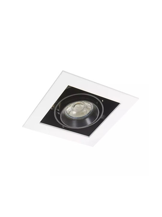 Metallic Recessed Spot with Socket GU10 White 1pcs