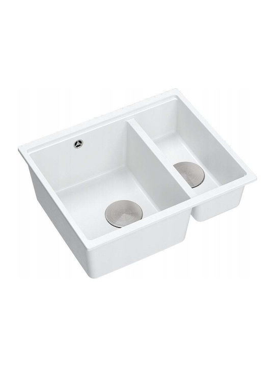 GraniteQ Ένθετος Νεροχύτης Inox Μ56xΠ46cm Λευκός
