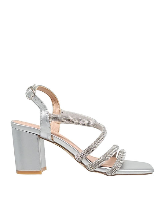Blondie Women's Sandals with Strass Silver