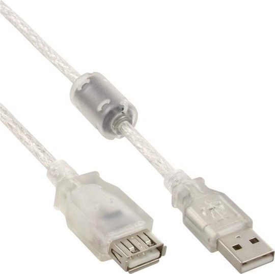 InLine USB 2.0 Cable USB-A male - USB-B male Διάφανο 1m 34610Q