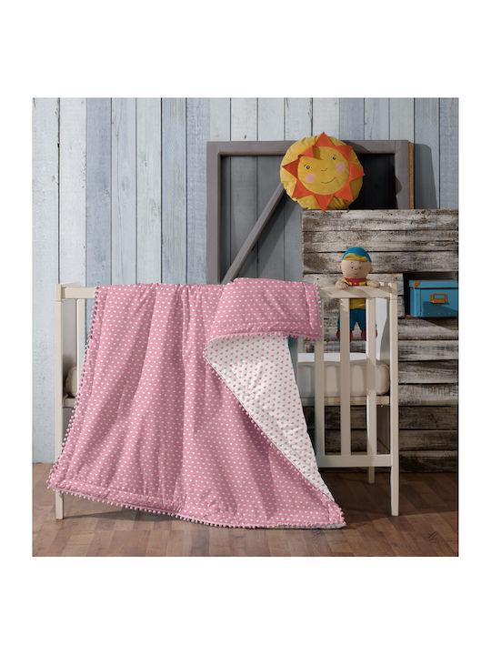Makis Tselios Home Βρεφικό Κουβερλί Βαμβακερό Pink 100x140cm