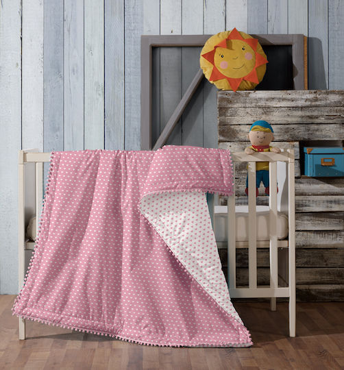 Makis Tselios Home Pătură pentru bebeluși Bumbac Roz 100x140cm