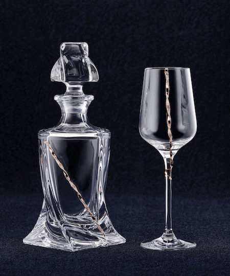 Georgiou Hochzeitsdekanter-Set mit Champagnergläser aus Silber
